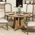 Round dining table 47.24-inch wooden marble pattern with gold base for 4 people
