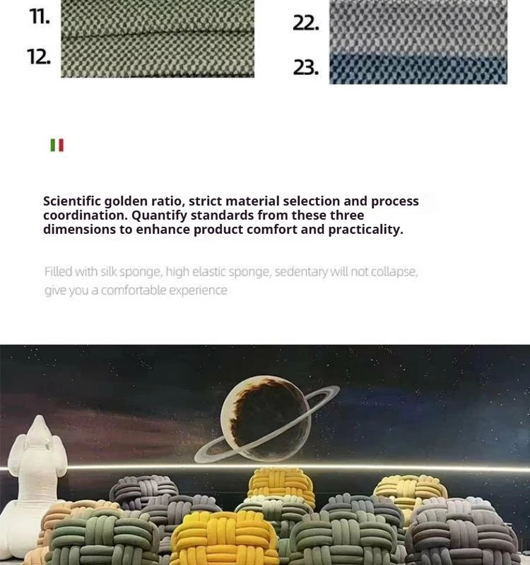Any Size Custom Nordic Knit Lounge Chair Handwoven Chenille Fabric High Resilience Foam Comfortable Minimalist Living Room Leisu - view 17