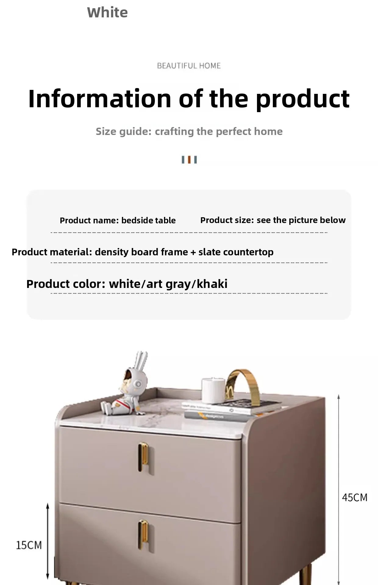 Bedside table Three pumps Multifunctional small locker Shelf Bedroom bedside table - view 20