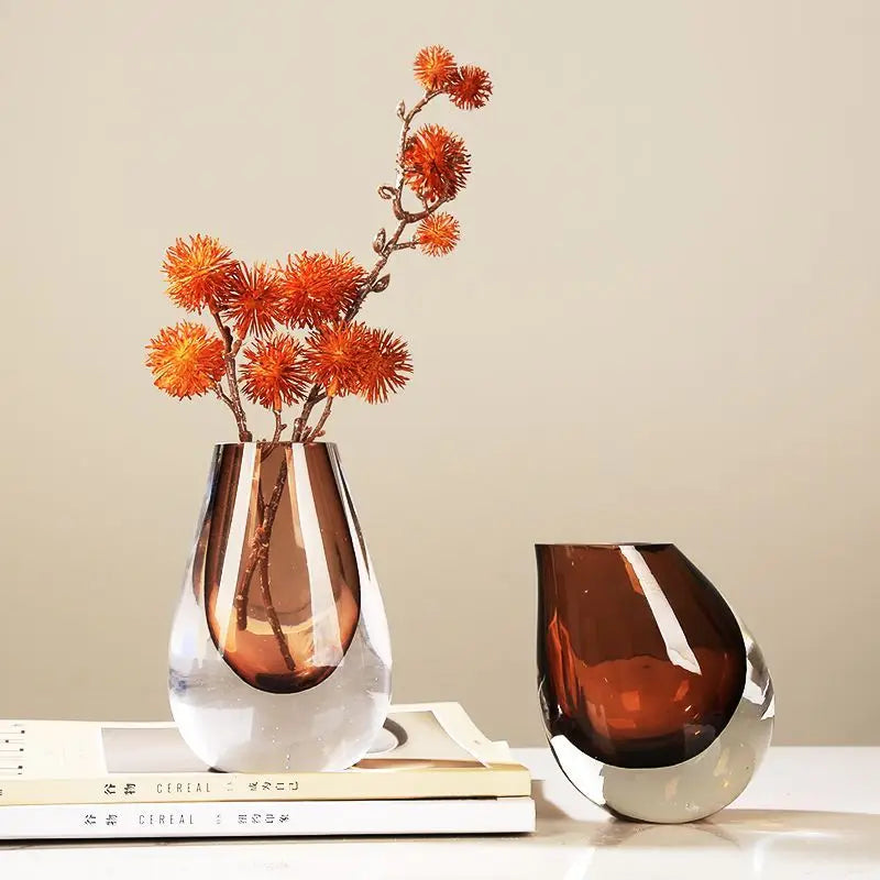 Minimalist Art Glass Vase | Hydroponic & Floral Display Accent