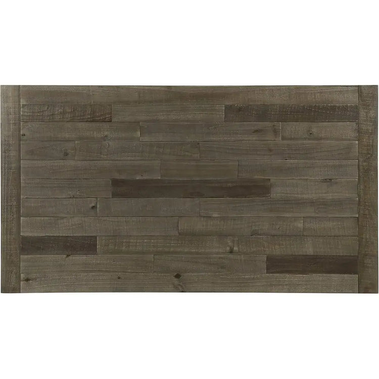 Wooden panel with a rustic, dark brown finish on a white background