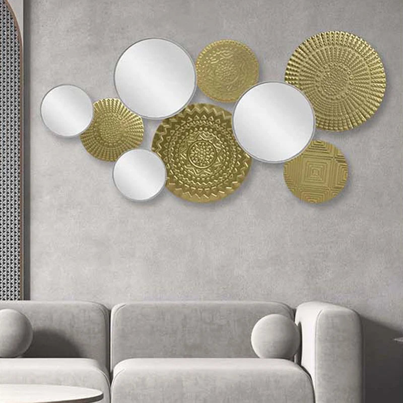 Luxury Modern Metal Circle Wall Art Golden Disc
