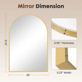 Architectural drawing of a mirror with dimensions labeled