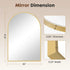 Architectural drawing of a mirror with dimensions labeled