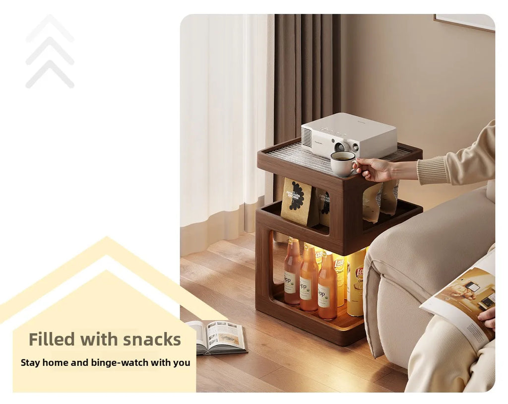 Solid wood bedside table, bedroom bedside storage, household sofa edge - view 11