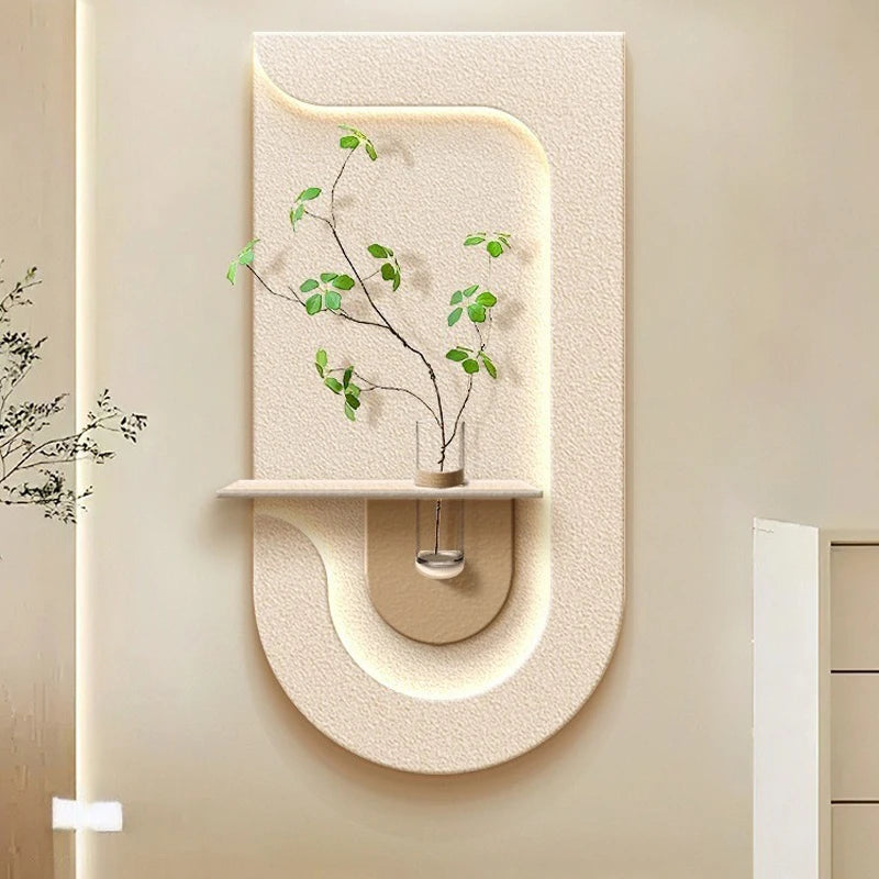 Entrance decoration porch green plant ornaments entrance corridor LED wall lamp painting high-end living room mural lamp - view 5