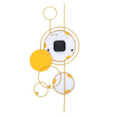 large gold metal wall clock with stylish circular design and modern aesthetic