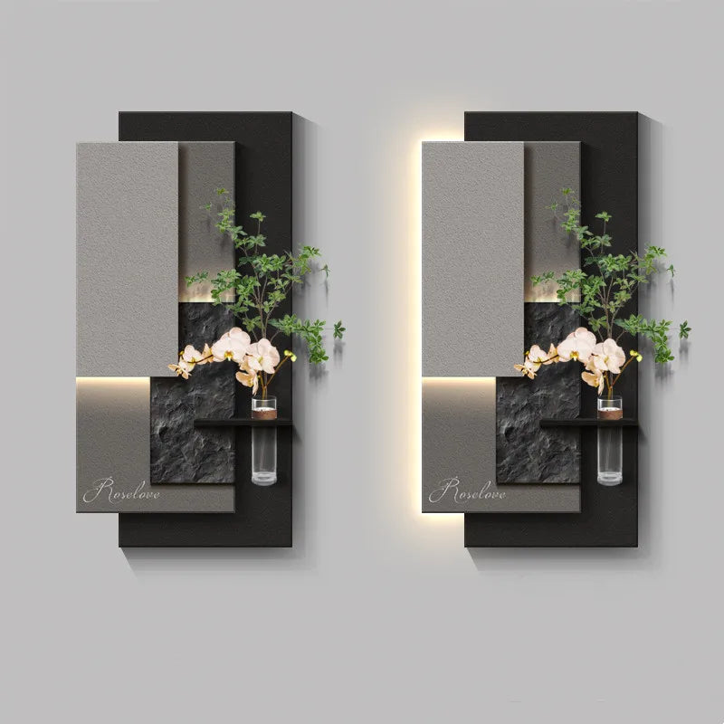 Ltalian Minimalist Entrance Decoration Painting Mural Hydroponic Green