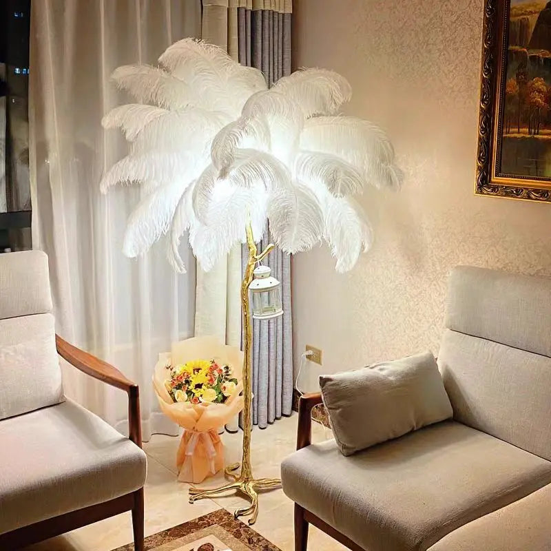Nordic Ostrich Feather Led Floor Lamp