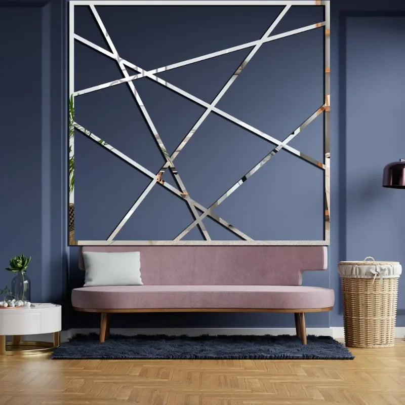 3D Wall Stickers Living Room, TV Back Drop DIY, Home Entrance Acrylic Mirror