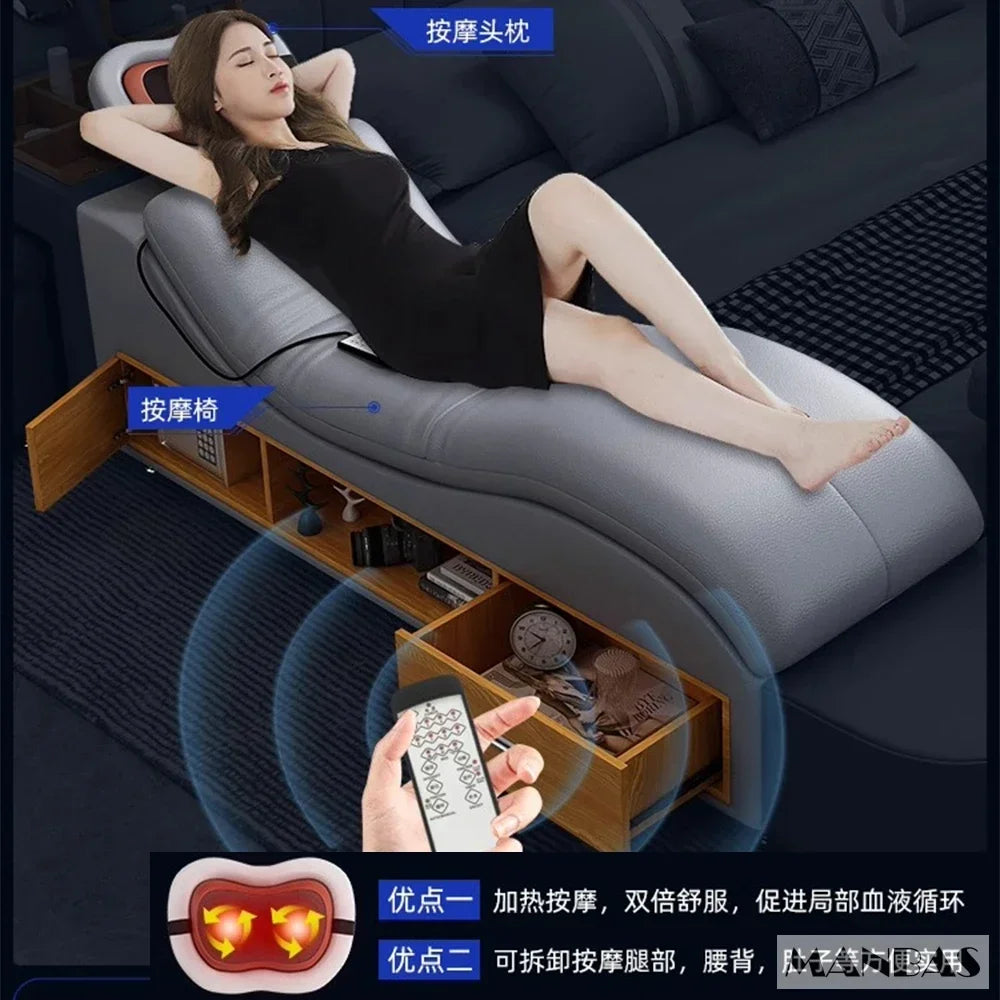 Luxury Leather Bed Frame | Smart King Size Bed with Massage & Tech - view 3