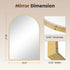 Architectural drawing of a mirror with dimensions labeled