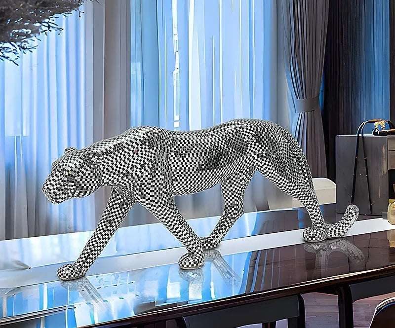 Modern Luxury Leopard Sculptures Desk Ornaments Art Leopard Figurines Living Room Creative Animals Sculptures Bedroom Home Decor