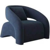 Modern blue armchair on a white background