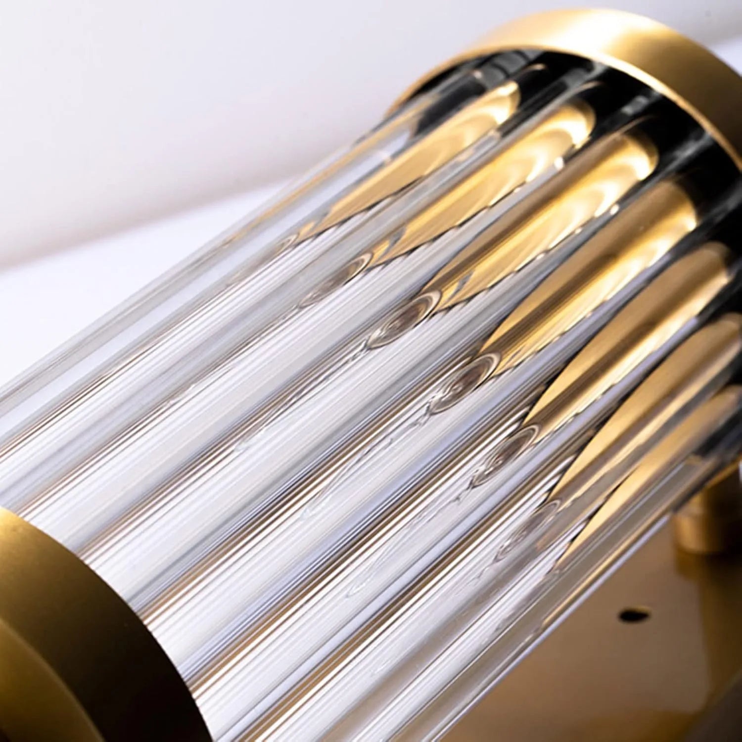 Modern Brass Wall Sconce with Clear Glass Vanity Light Fixture for Bathroom, Bedroom, Hallway