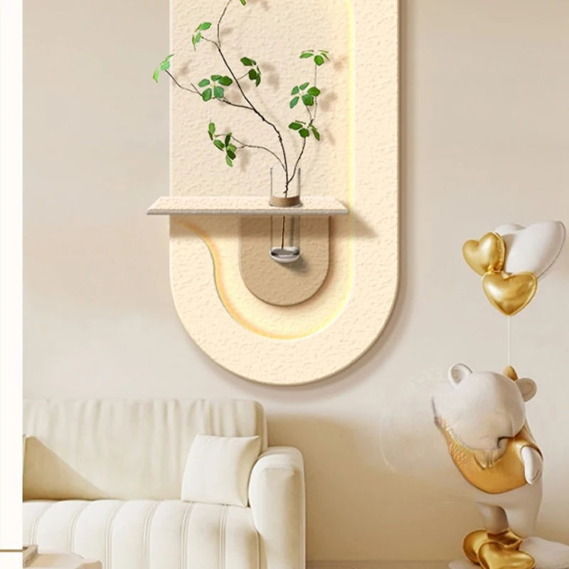 Entrance decoration porch green plant ornaments entrance corridor LED wall lamp painting high-end living room mural lamp - view 3
