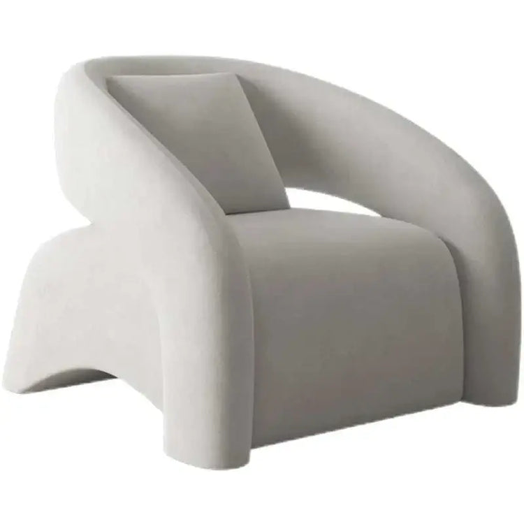 Modern gray armchair on a white background