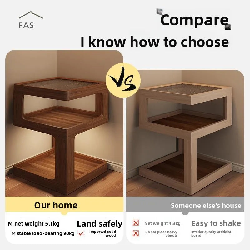 Solid wood bedside table, bedroom bedside storage, household sofa edge - view 2