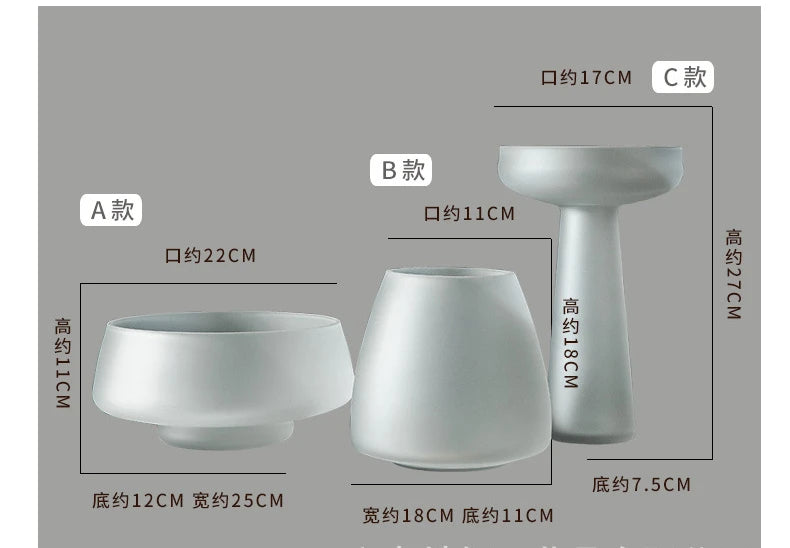 Nordic Frosted Glass Vase | Light Luxury Tabletop & Hydroponic Accent