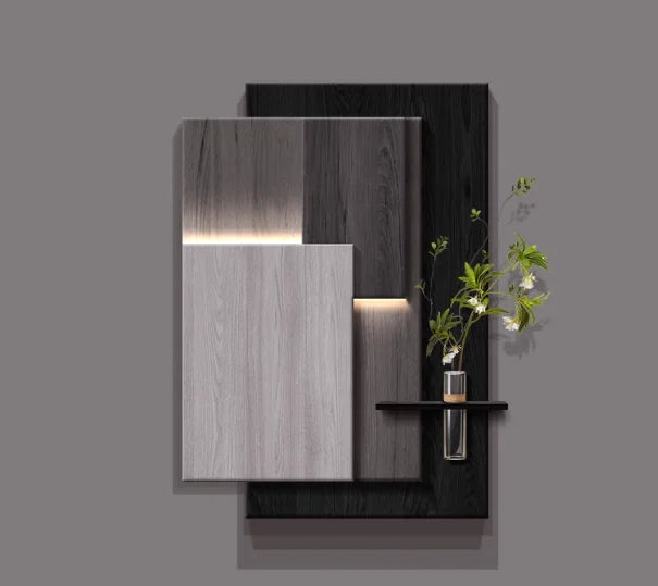 Luxurious and sophisticated entrance LED wall light with lights installed at the entrance, facing the door and hanging a picture - view 19