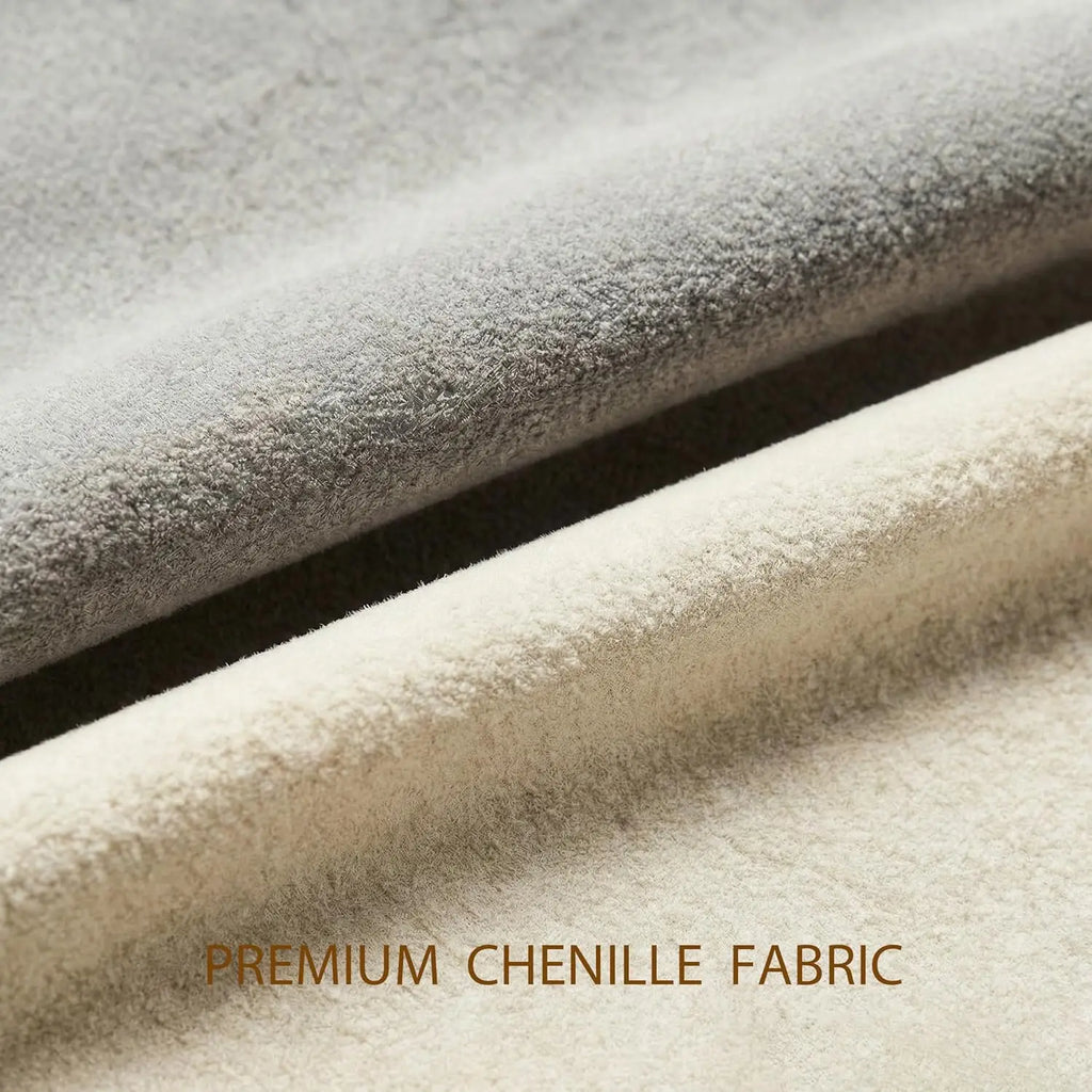 Close-up of premium chenille fabric with a gradient effect.