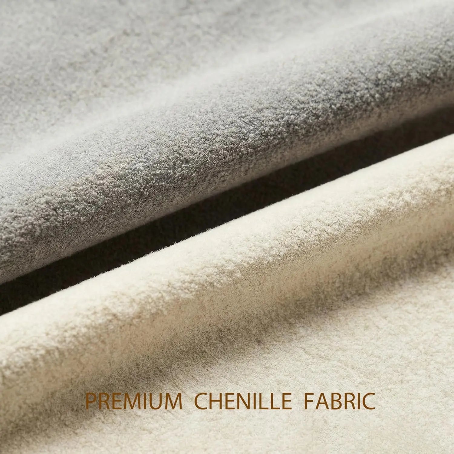 Close-up of premium chenille fabric with a gradient effect.