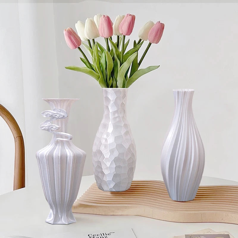 3D Printed Flower Vases Modern Plastic Decorative