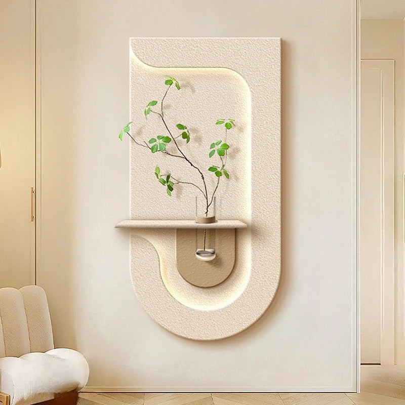 Entrance decoration porch green plant ornaments entrance corridor LED wall lamp painting high-end living room mural lamp - view 4
