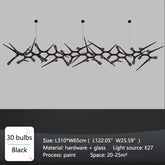 Modern chandelier with 30 bulbs on a gray background