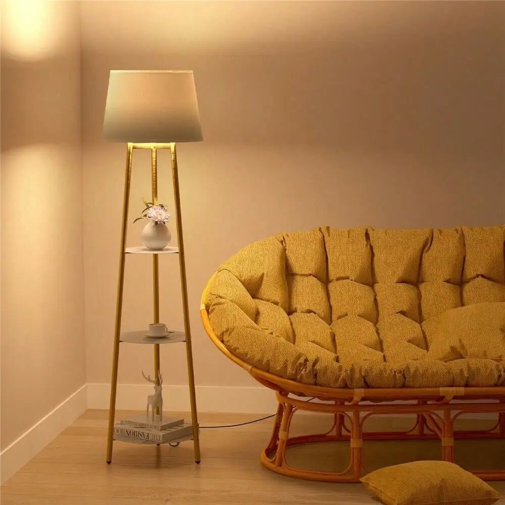 Modern Shelf Floor Lamp With 3 Levels Shelf with Remote Control