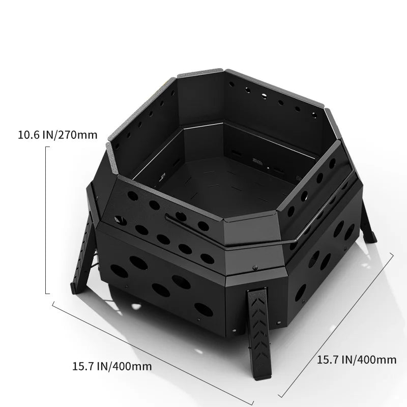 Portable Folding Campfire Grill Outdoor Wood Burning Stove for Camping And Hiking Lightweight Charcoal Fire Pit - view 18