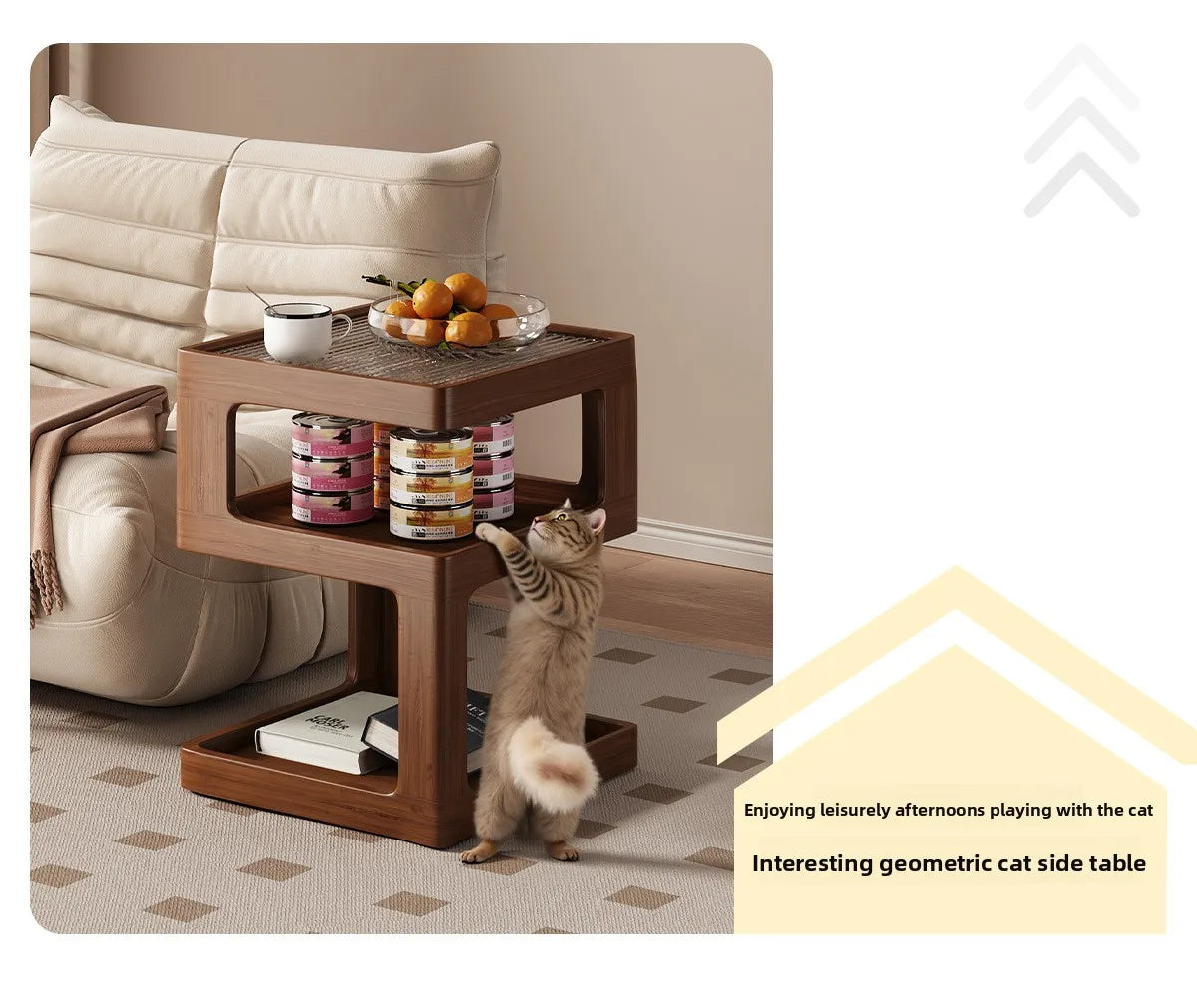 Solid wood bedside table, bedroom bedside storage, household sofa edge - view 12