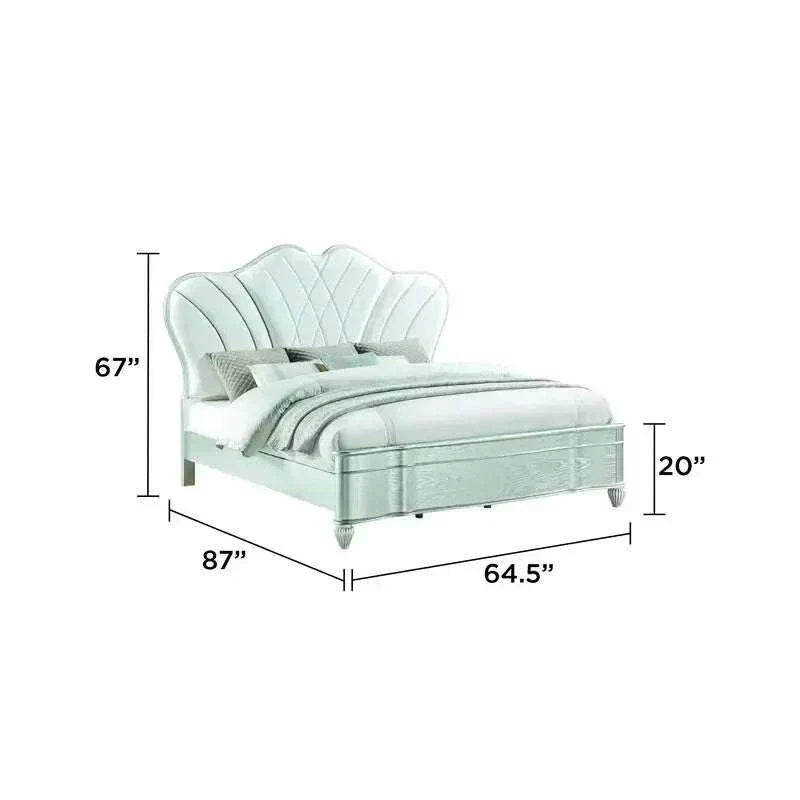 Measurement chart of a bed with dimensions labeled on a white background
