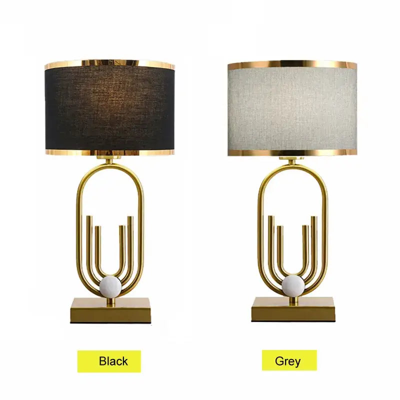 Table Lamp Bedroom Bedside Lamp Nordic Light Luxury Modern Bedroom Living Room Study Romantic Warm Decoration Desk Lamp in Black and Grey.