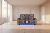3-Piece Power Reclining Sofa Loveseat Recliner Set with Power Headrest LED Lights and More - power reclining sofa set with LED lights