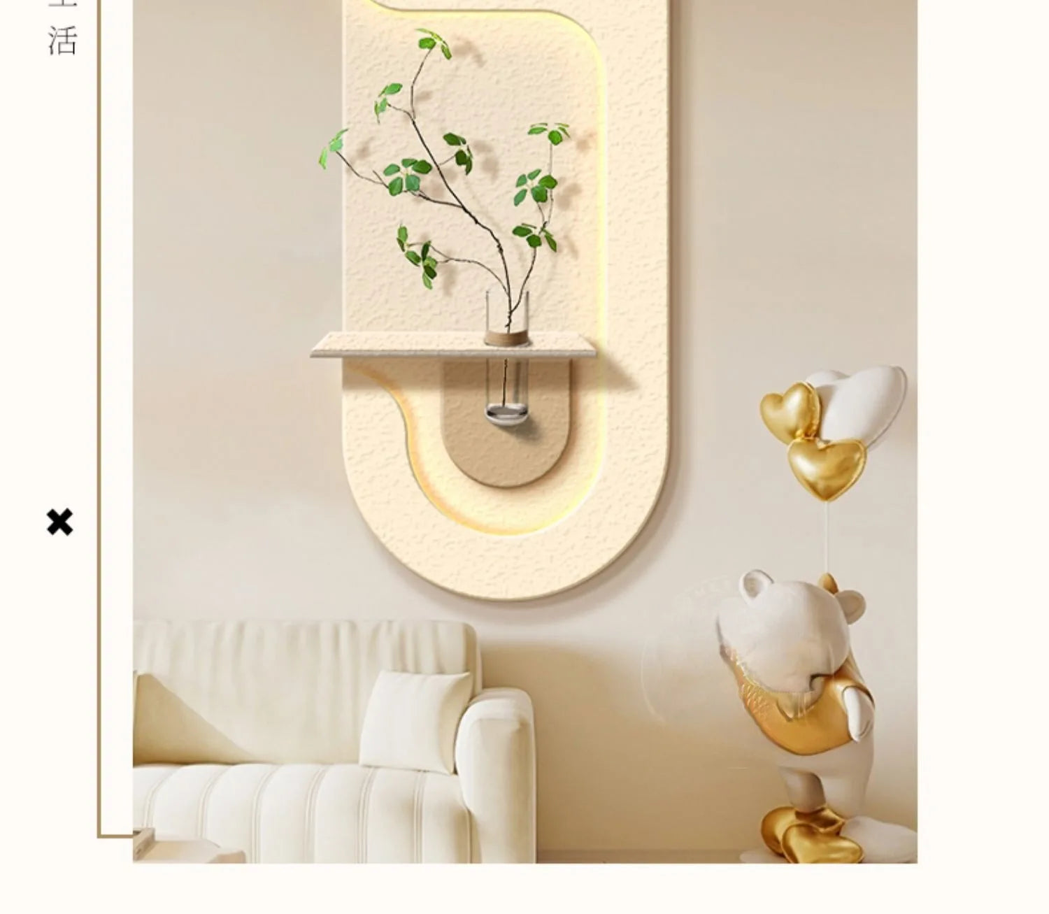 Entrance decoration porch green plant ornaments entrance corridor LED wall lamp painting high-end living room mural lamp - view 16