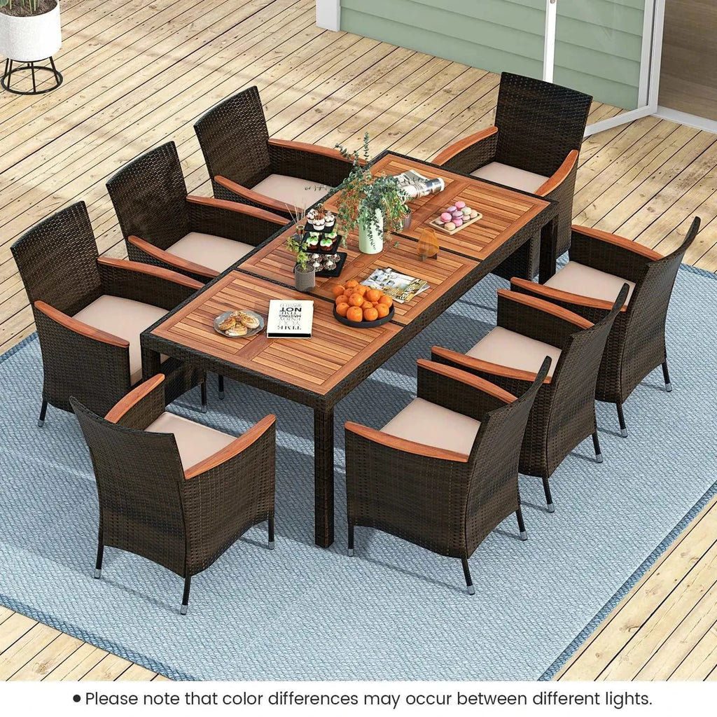 9pc Wicker Patio Dining Set