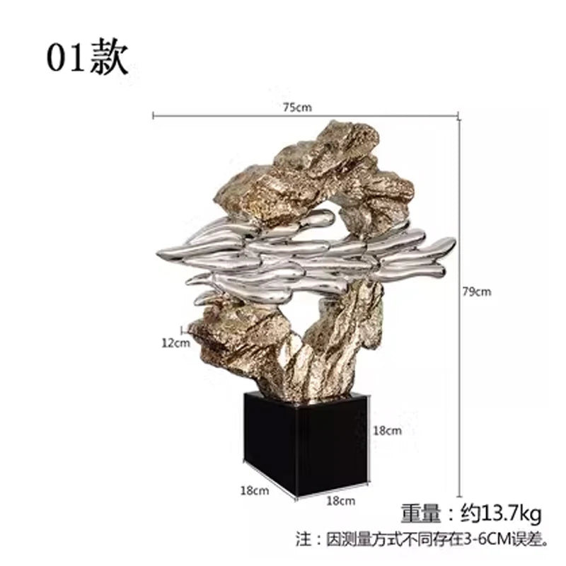 Modern Abstract Sculpture Decoration: Creative Soft Decoration for Hotel Lobby Living Room, Clubhouse, Resin Flooring, and Entr