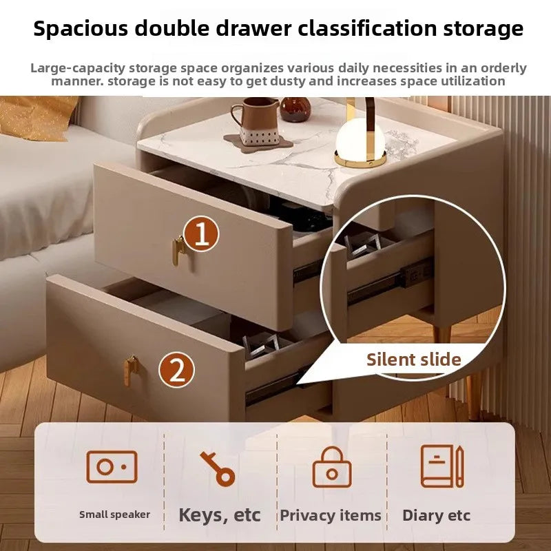 Bedside table Three pumps Multifunctional small locker Shelf Bedroom bedside table - view 2