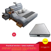 Smart Massage Storage Bed Multifunction Leather Bed Frame King Size Smart Bed With Projector Bluetooth Modern Bedroom Furniture