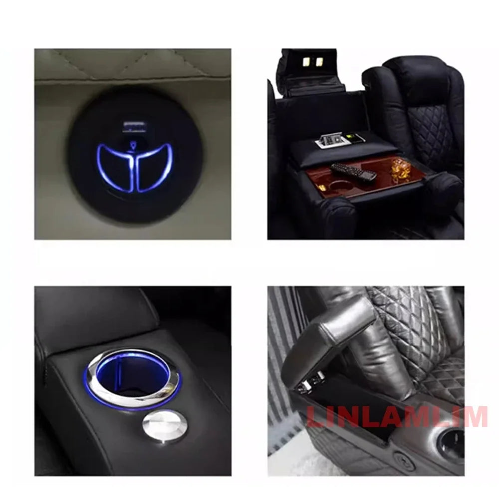 Luxury Dual Motors Power Reclining Sofa with LED Lighting, USB, Hidden Storage