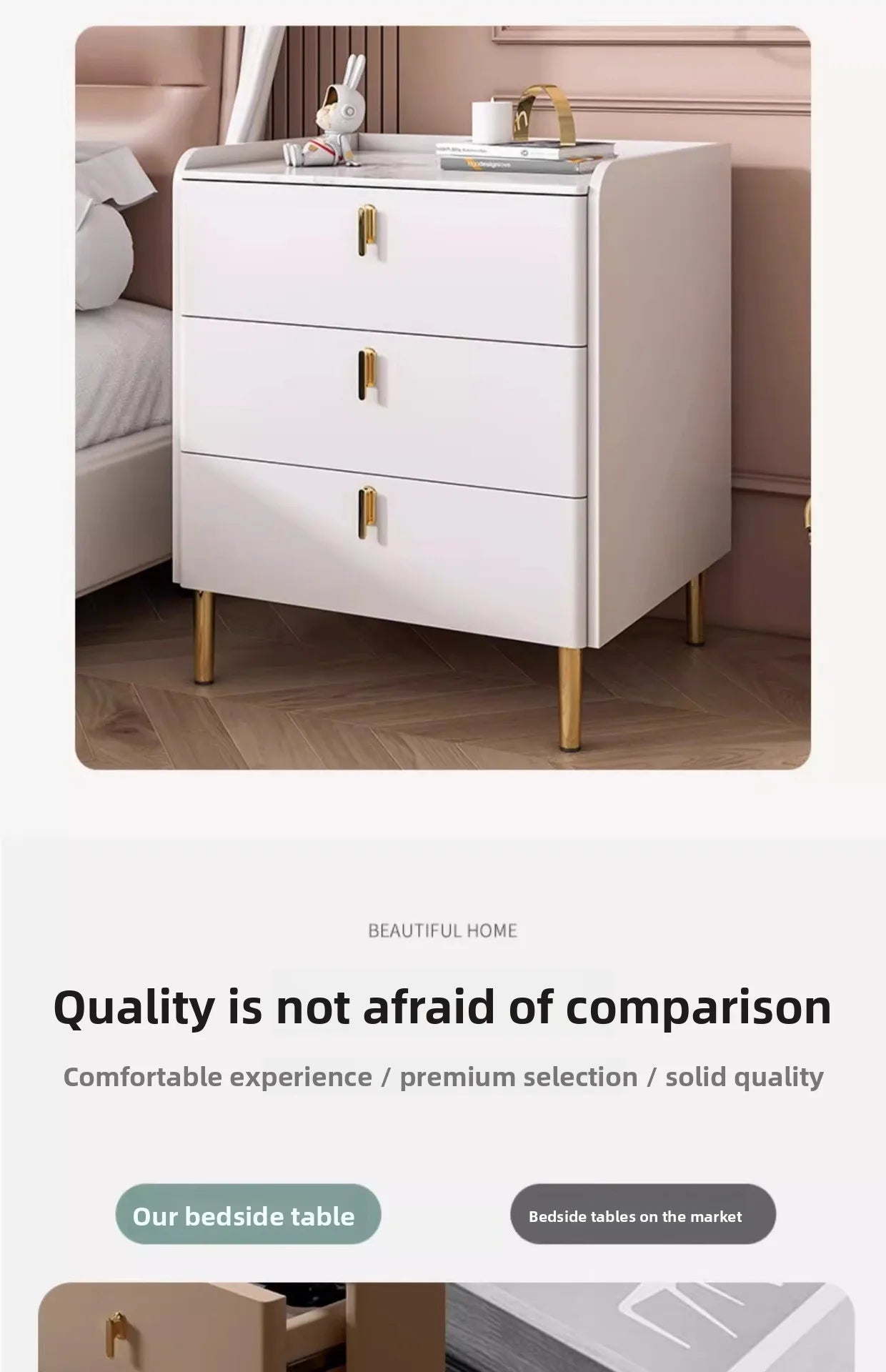 Bedside table Three pumps Multifunctional small locker Shelf Bedroom bedside table - view 8