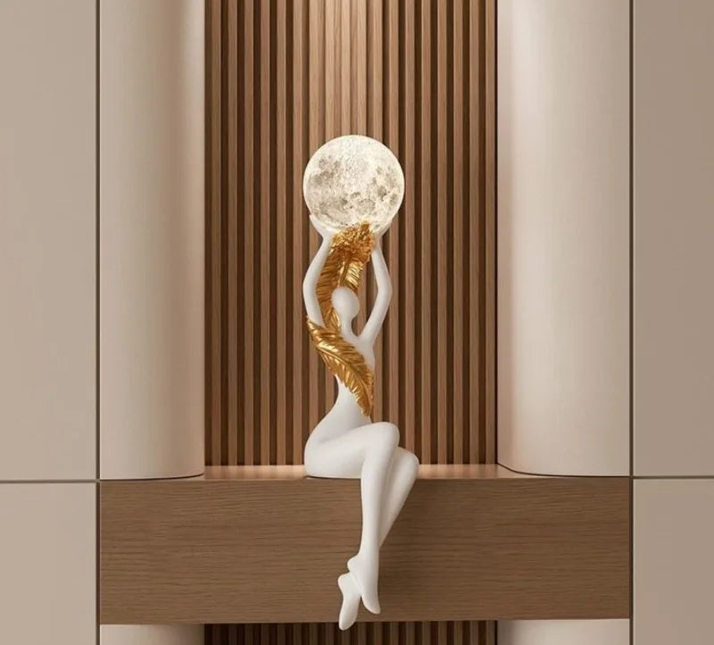Resin Luxury Solid Color Figurines Luminous Character Wine Cabinet Figurines Semi-handmade Creative Modern Simple Home Decor