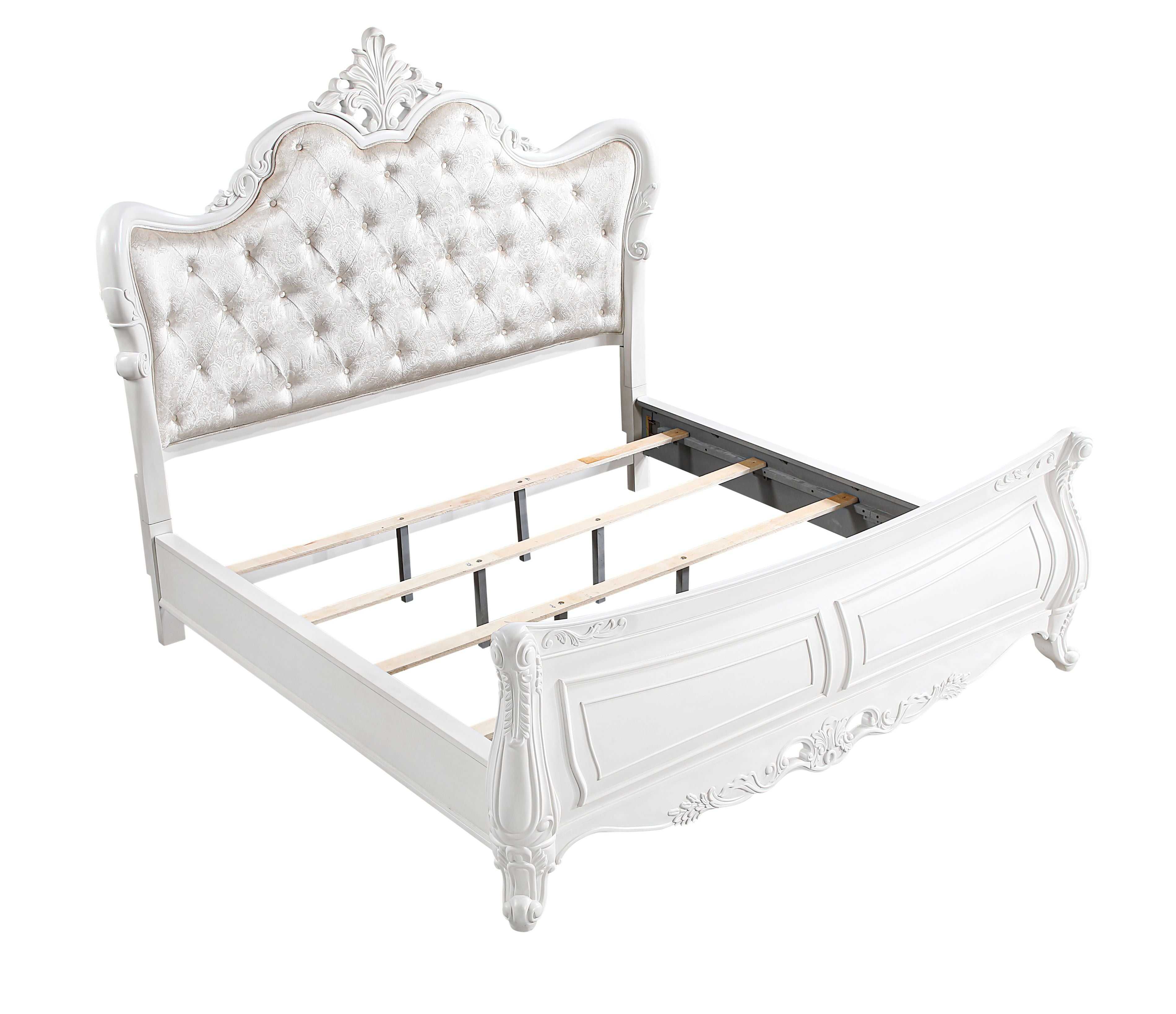 Modern 4-Piece Queen Bedroom Set in Pearl White